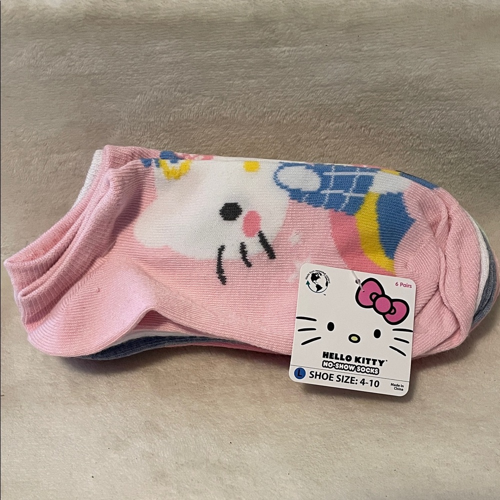 NEW Hello Kitty Pink and Blue No-Show Socks